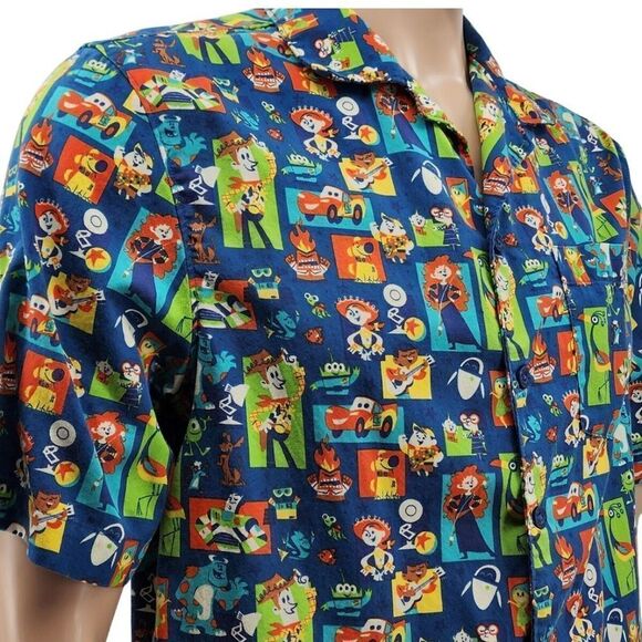 Disney Other - Disney Parks Pixar Characters Button-Down Short Sleeve Shirt  Mens medium